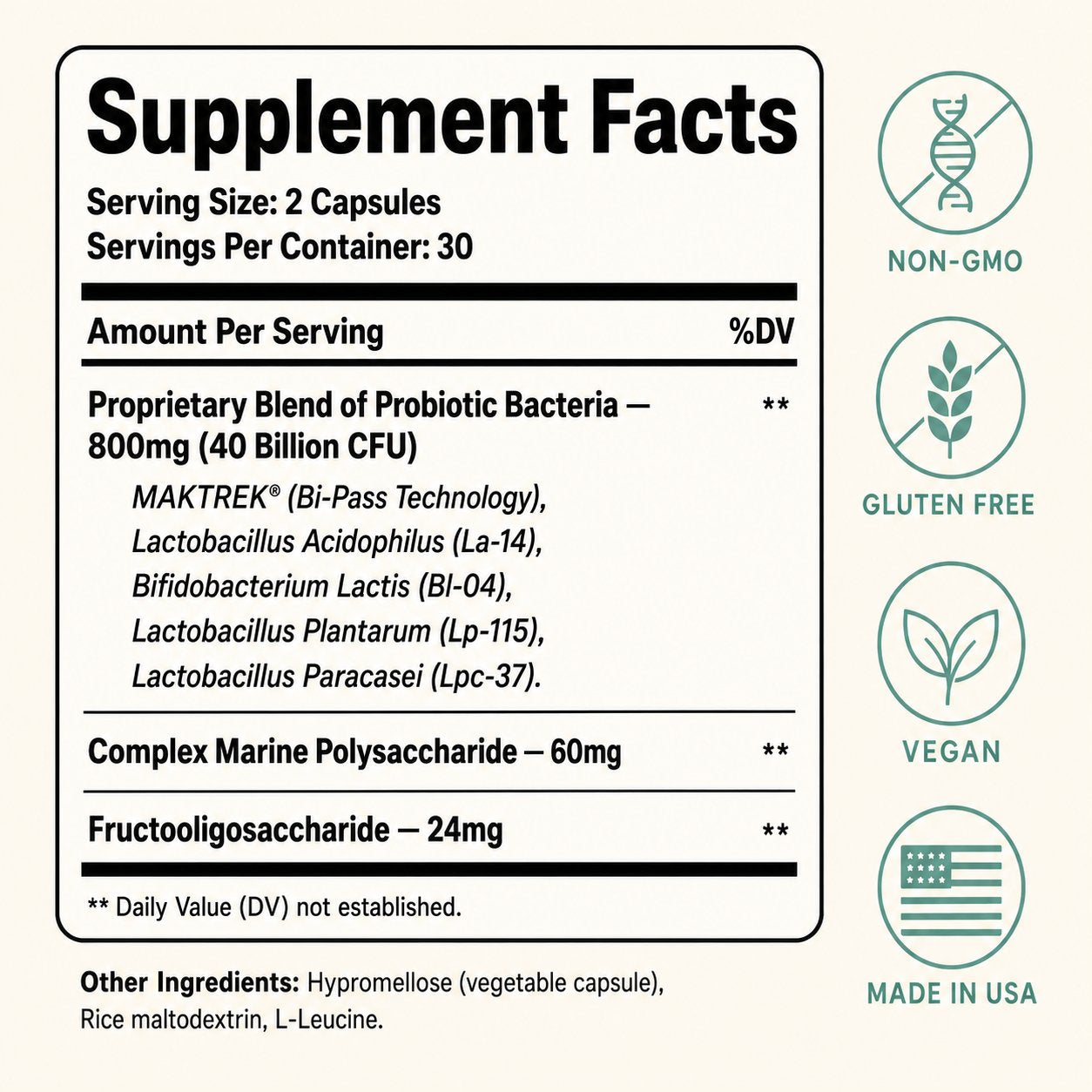 Probiotic 40 Billion with Prebiotics